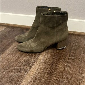 Michael Kors Olive Suede Ankle Boots